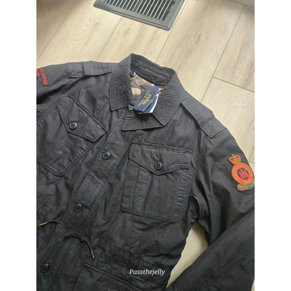 Polo Ralph Lauren Jacket Mens Medium Royal Military Field Camo Lined Patch NWT